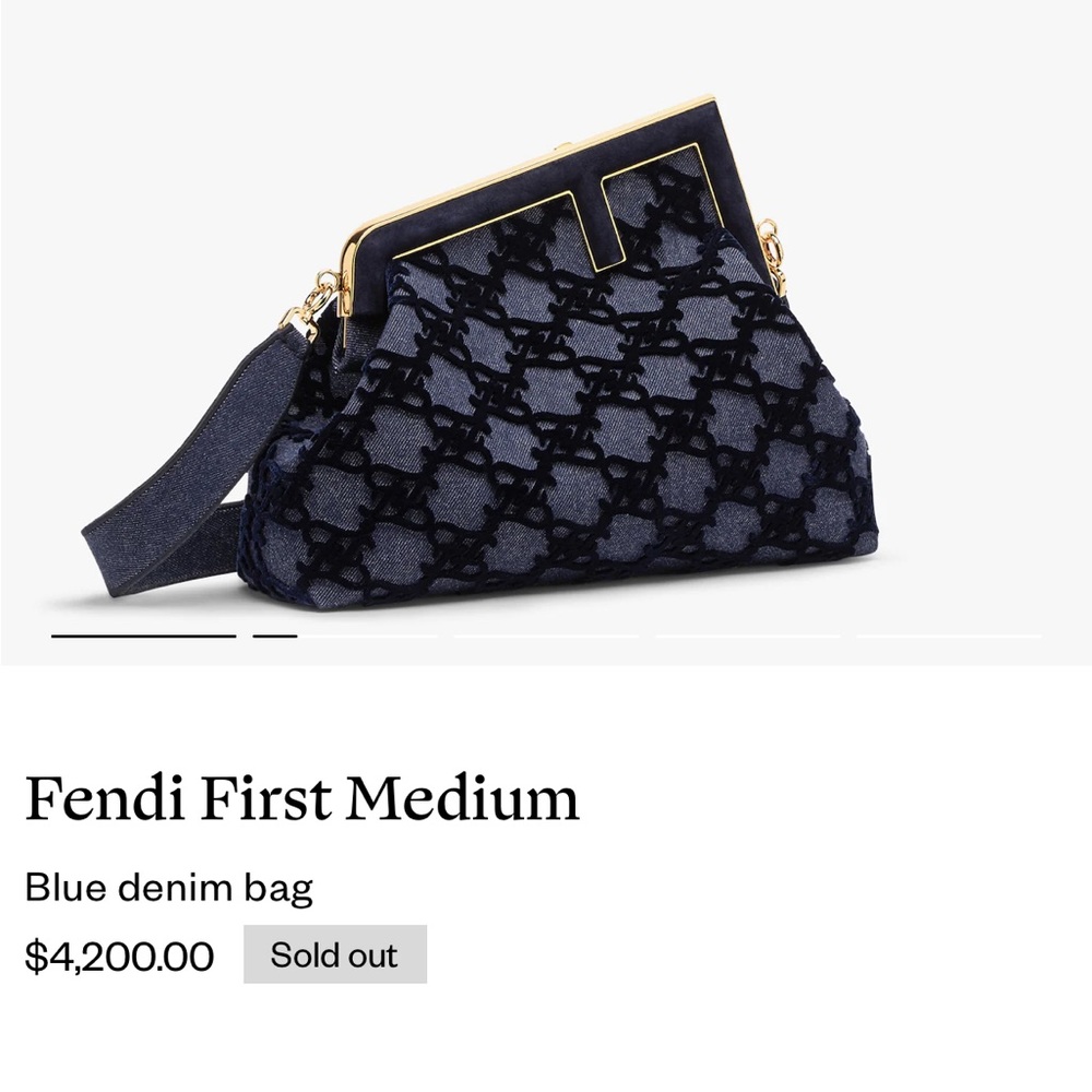 Fendi First Medium
Blue denim bag